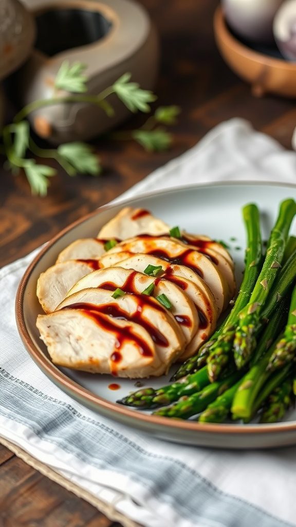 balsamic glazed asparagus with chicken