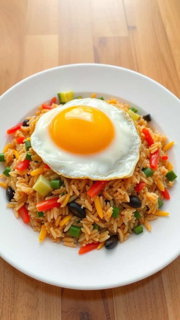 breakfast fried rice with vegetables
