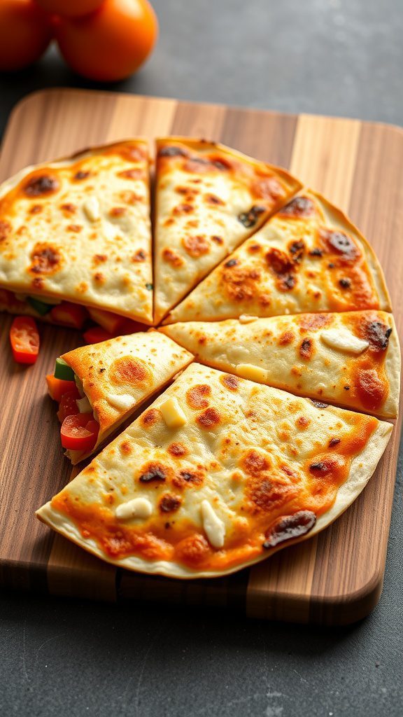 breakfast quesadilla with cheese and peppers