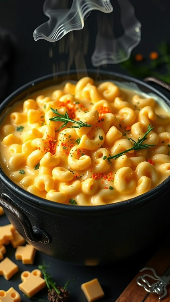 cauldron of mac and cheese