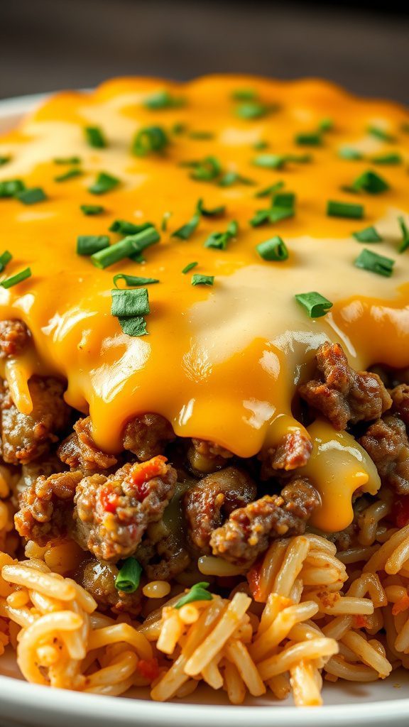cheesy hamburger rice casserole