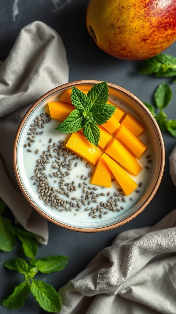 chia seed pudding with mango