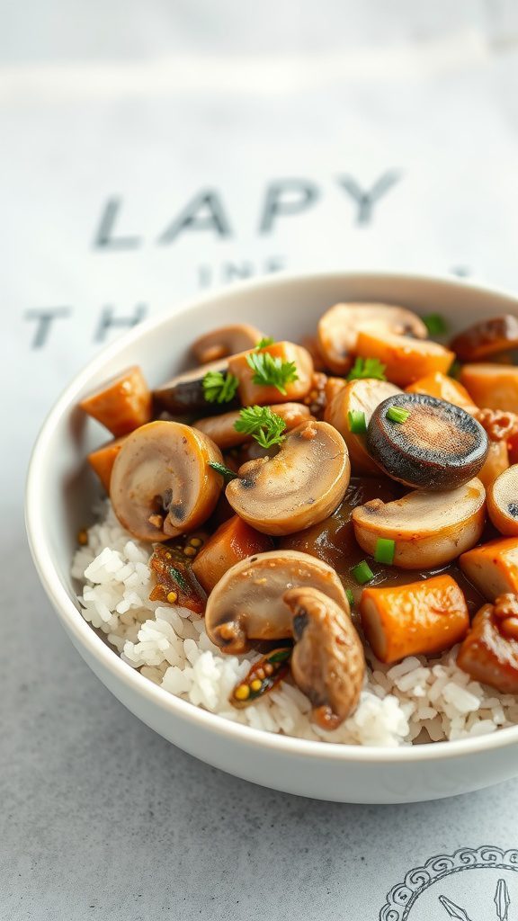 chicken and mushroom stir fry