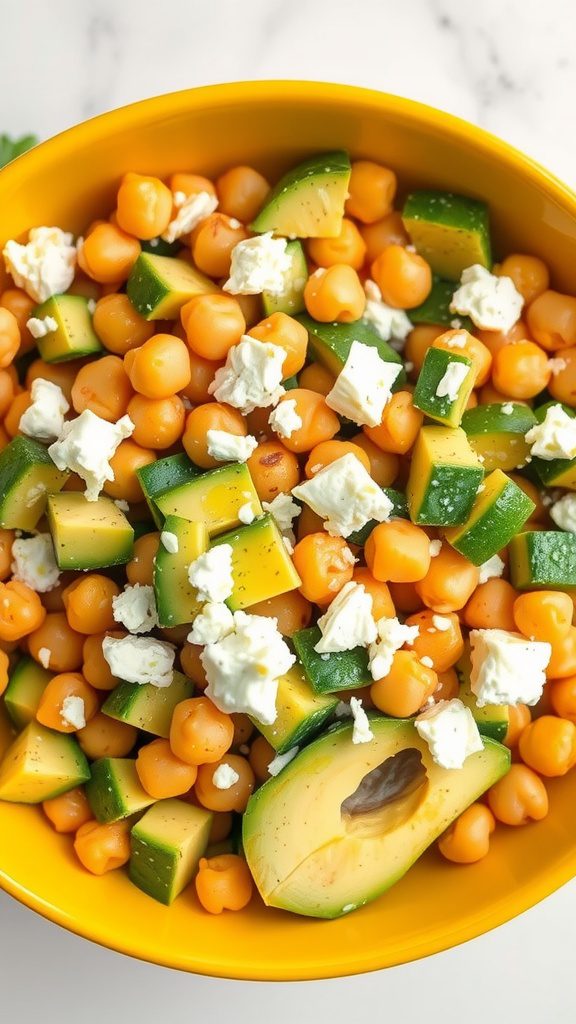 chickpea salad with avocado and feta