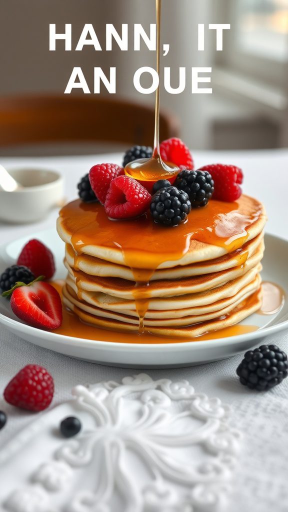 classic pancakes with maple syrup