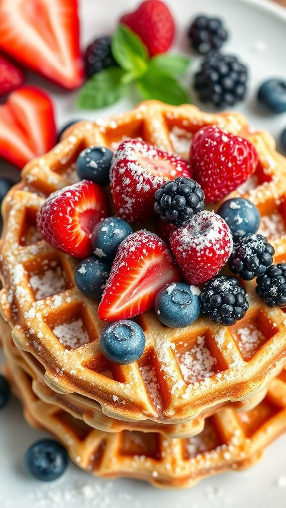 coconut flour waffles with berries