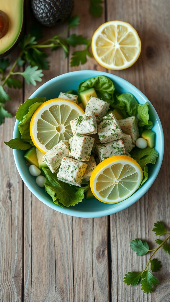 creamy avocado tuna salad with lemon
