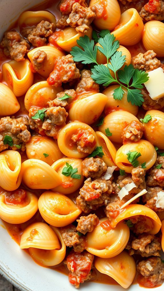 creamy beef and shells creamy beef and shells