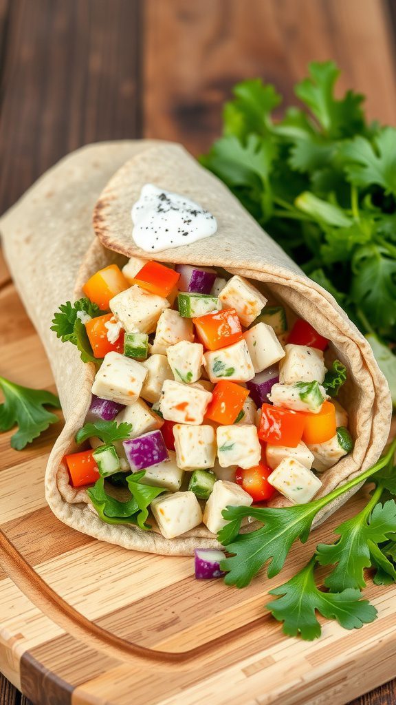 creamy chicken salad wrap with greek yogurt and di creamy chicken salad wrap with greek yogurt and di