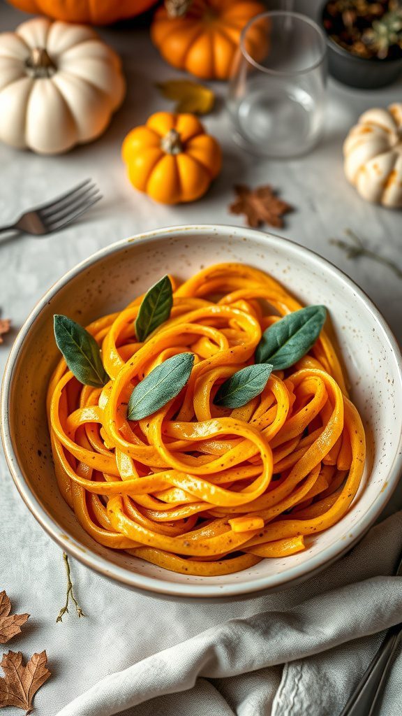 creamy pumpkin pasta with sage