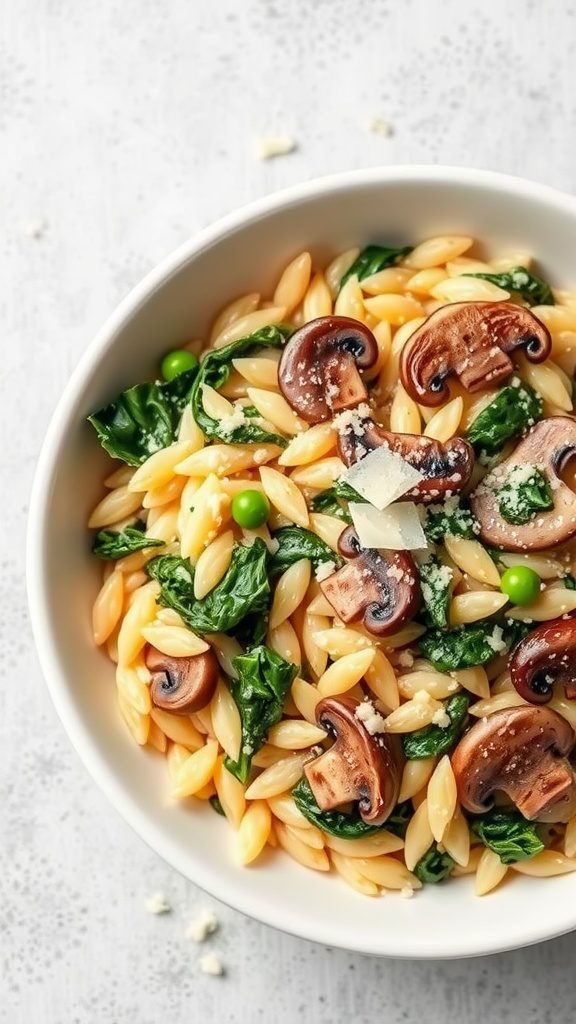 creamy spinach and mushroom orzo creamy spinach and mushroom orzo