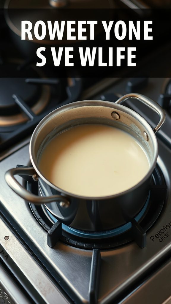 creating a creamy sauce for topping creating a creamy sauce for topping