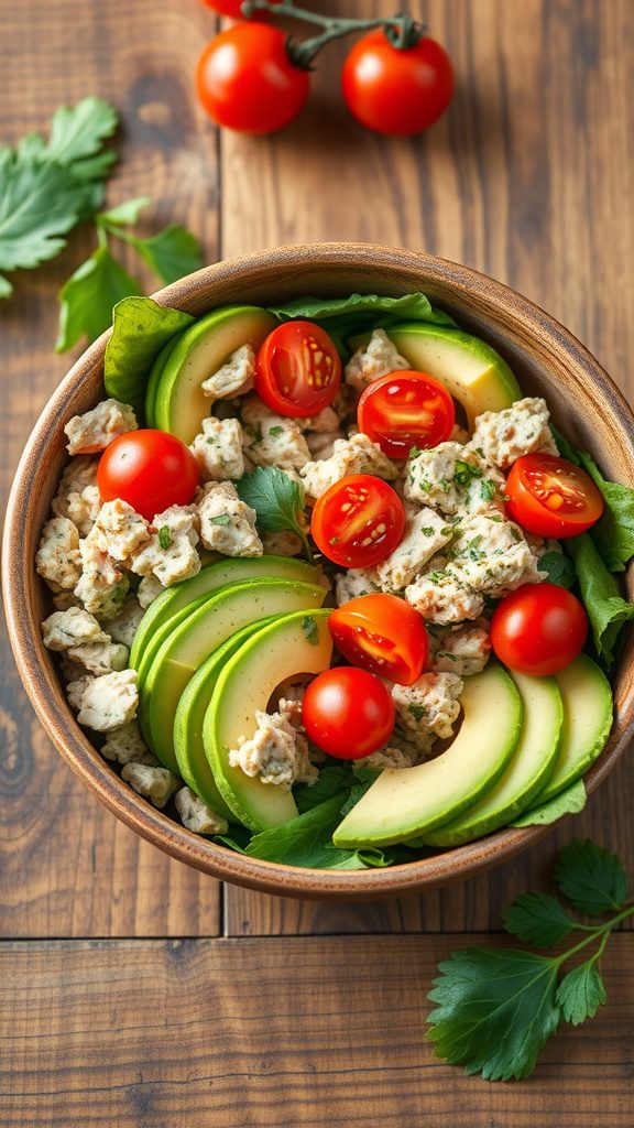 easy keto avocado tuna bowl