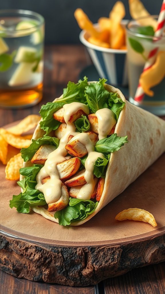 fast fresh chicken caesar wrap with pre made dres fast fresh chicken caesar wrap with pre made dres