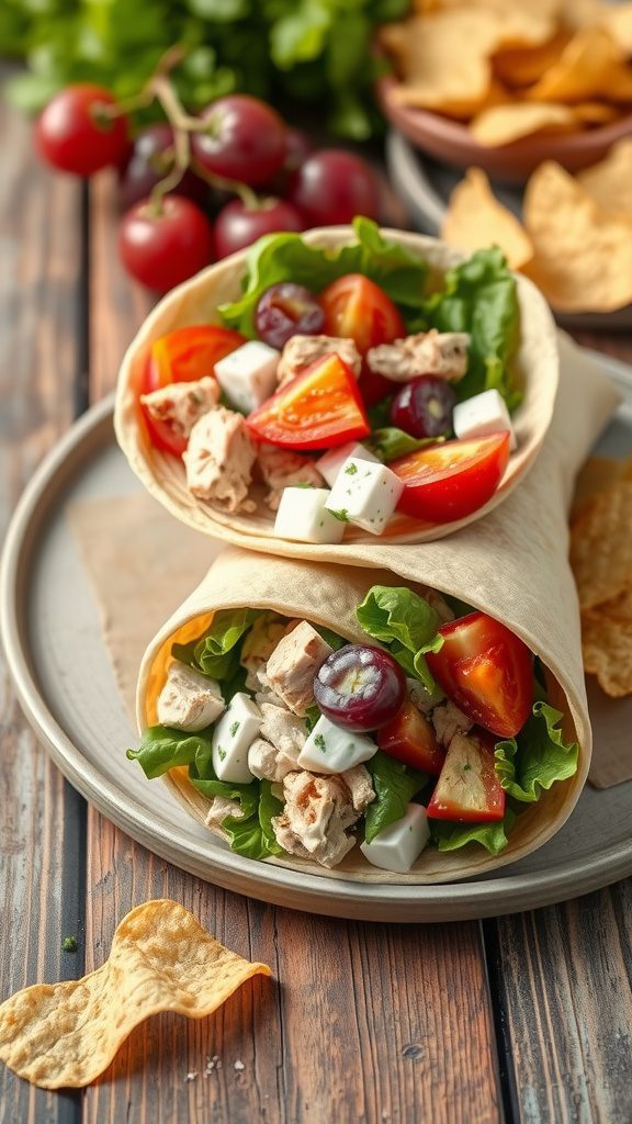 fresh chicken salad wrap with greek yogurt and gra fresh chicken salad wrap with greek yogurt and gra