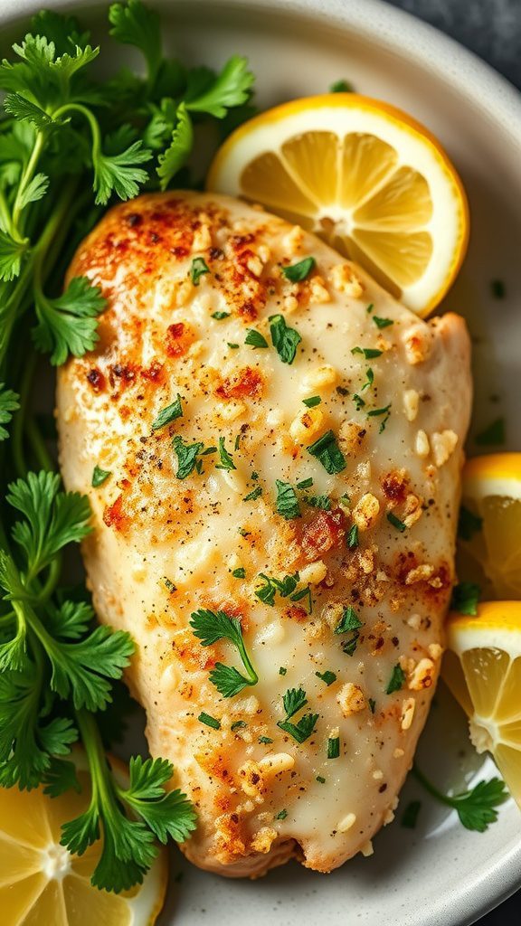 garnishing with fresh herbs