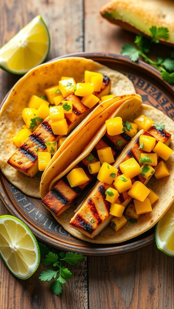 grilled fish tacos with mango salsa