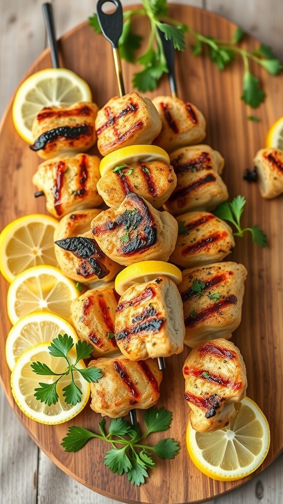 grilled lemon herb chicken skewers