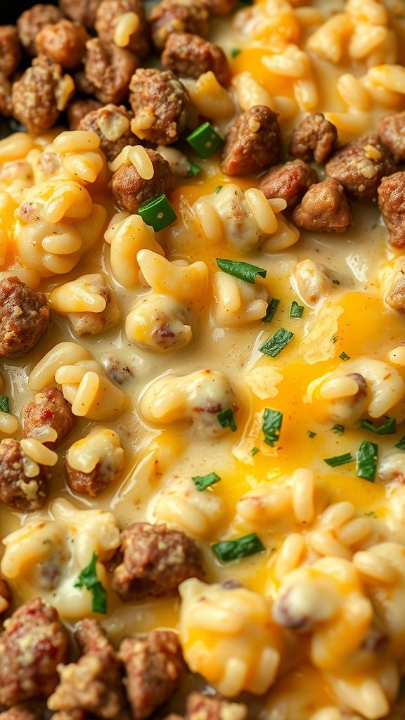 hearty cheesy beef rice casserole for cozy nights