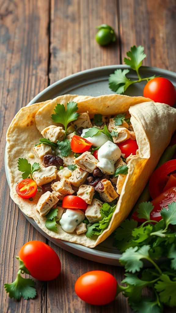 hearty chicken salad wrap with greek yogurt and fr hearty chicken salad wrap with greek yogurt and fr