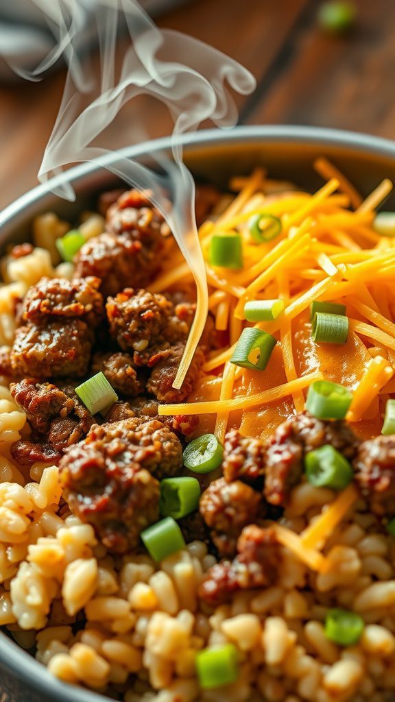 instant pot cheesy taco rice