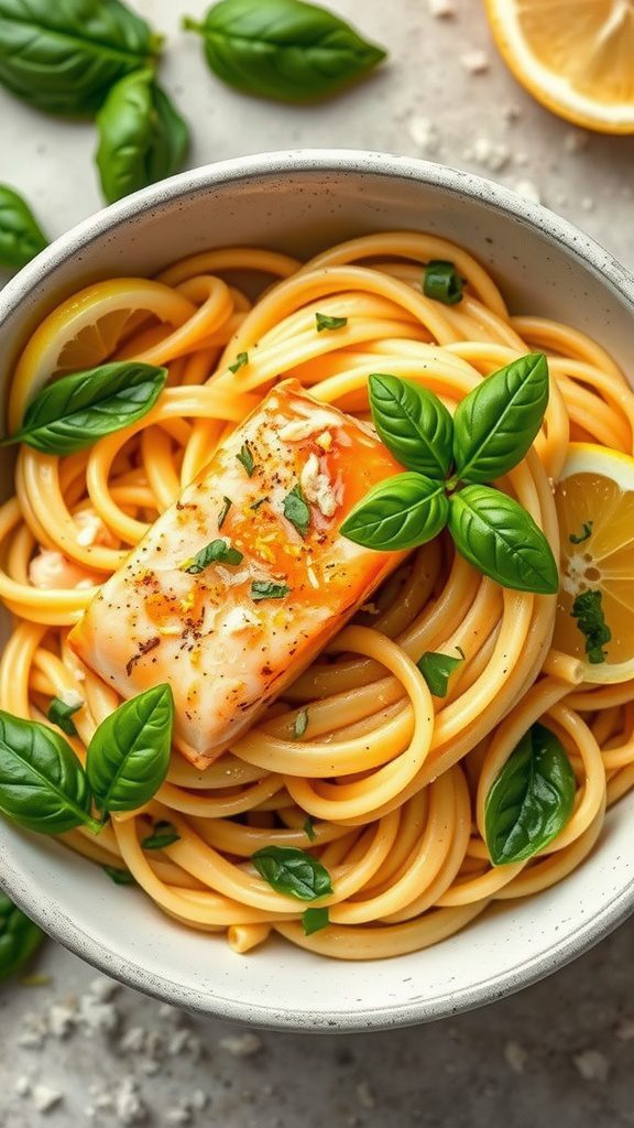 lemon basil salmon pasta