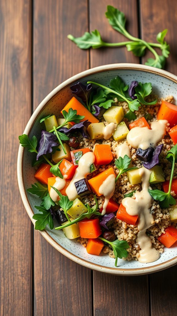 light quinoa arugula dinner bowl with lemon tahin light quinoa arugula dinner bowl with lemon tahin