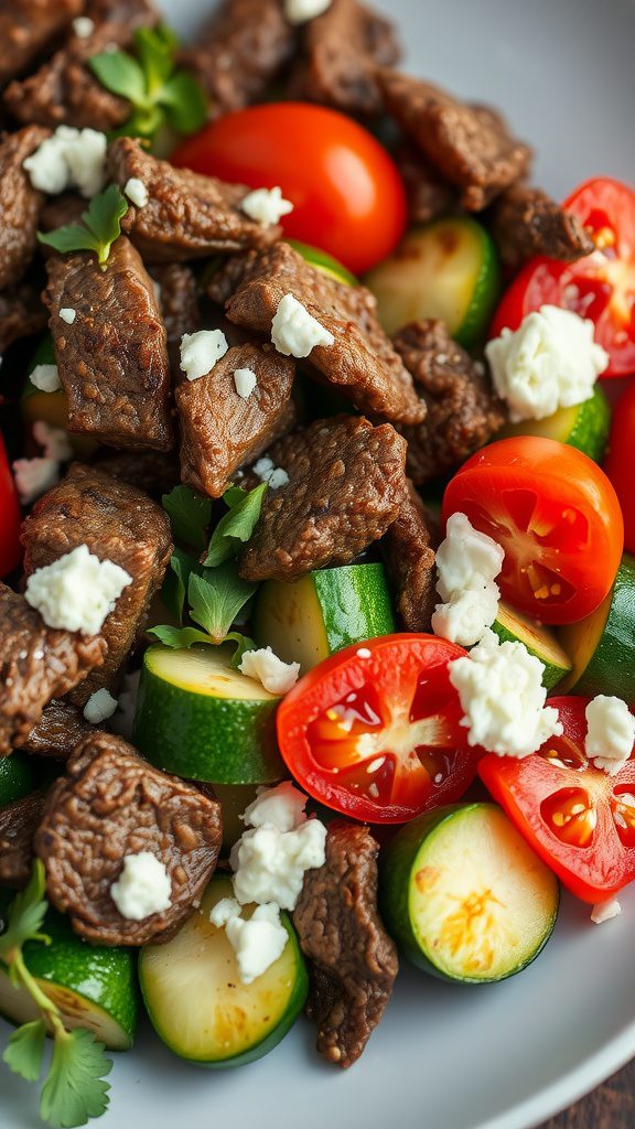 mediterranean ground beef zucchini skillet