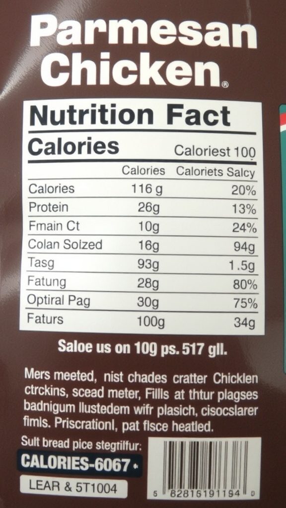 nutritional breakdown of the dish
