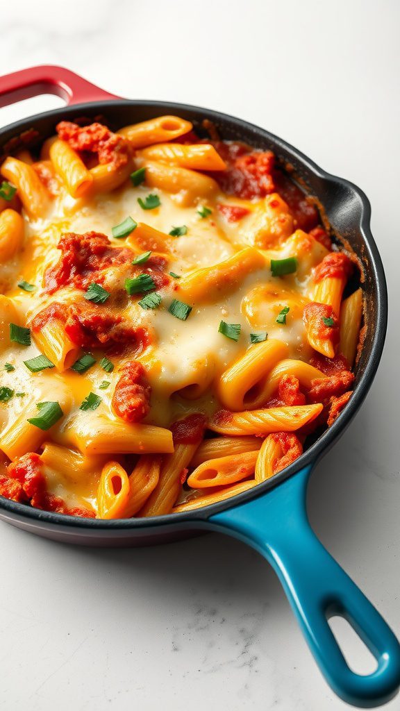 one pan cheesy lasagna skillet