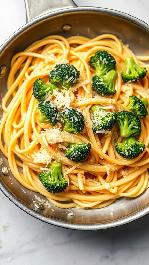 one pan garlic parmesan broccoli pasta