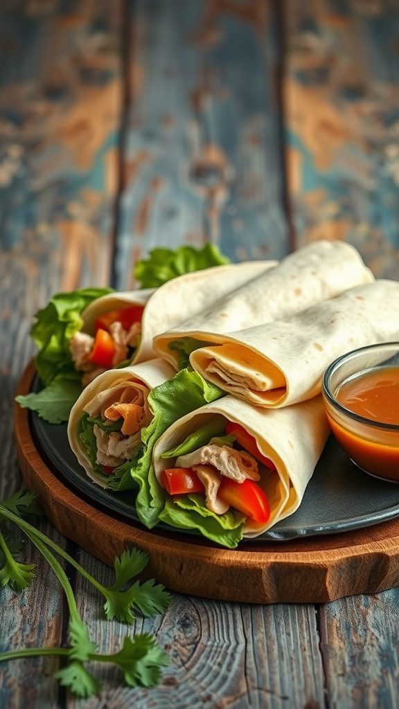 quick and delicious turkey and spring onion wraps