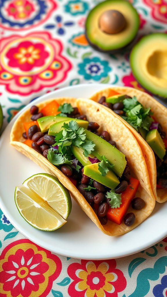 quick and flavorful sweet potato black bean tacos