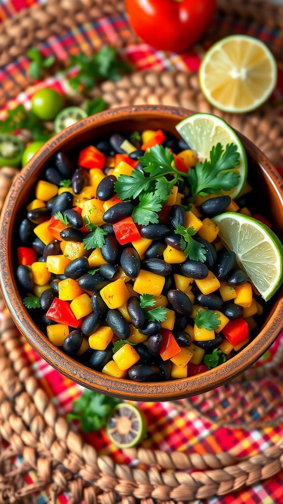quick black bean corn bell pepper salad