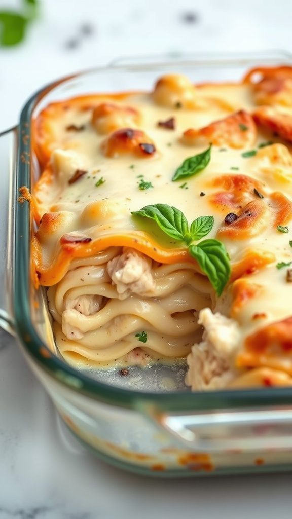 quick chicken alfredo lasagna