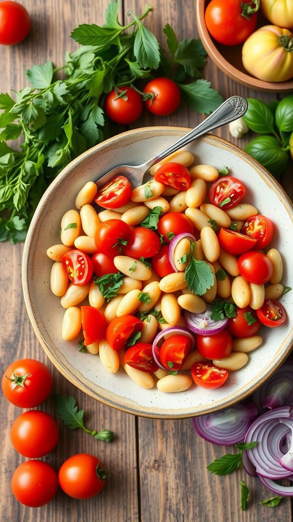 refreshing cannellini bean cherry tomato red onion
