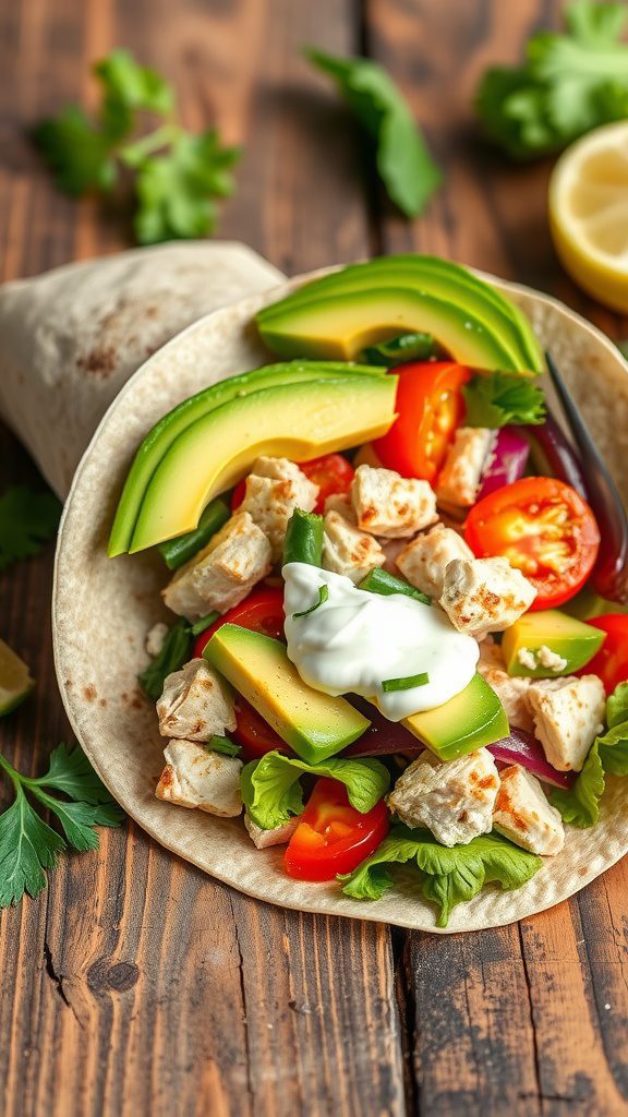 refreshing chicken salad wrap with greek yogurt an refreshing chicken salad wrap with greek yogurt an