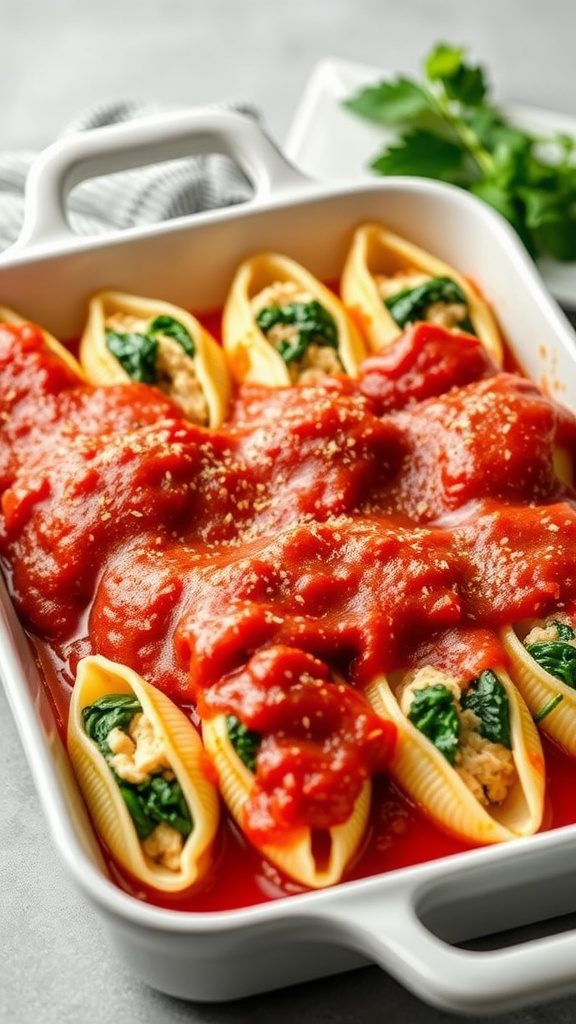 salmon and spinach stuffed shells