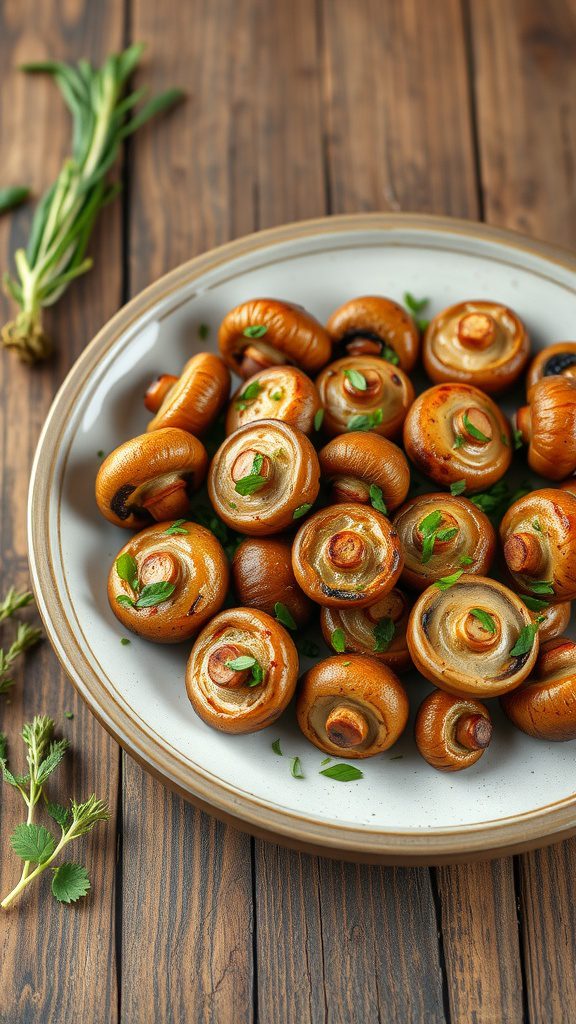 saut%c3%a9ed garlic mushrooms with herbs
