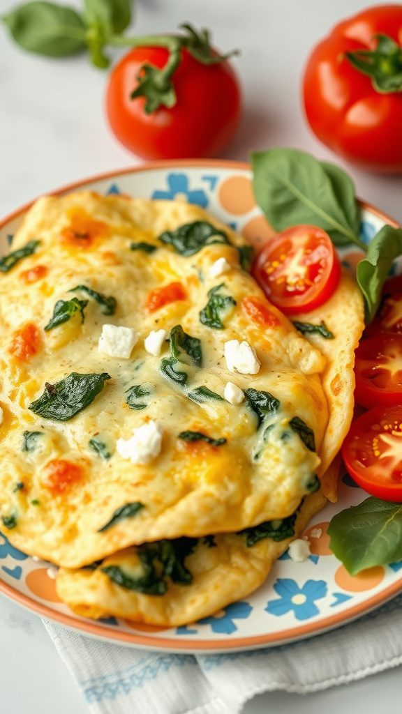 savory spinach and feta omelette