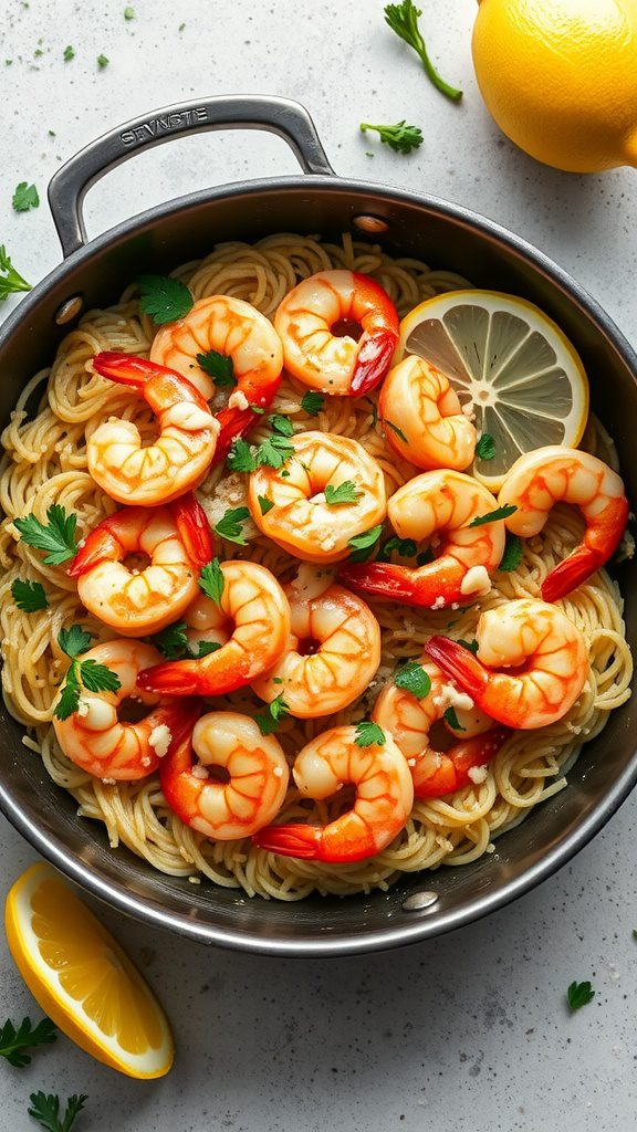 shrimp scampi orzo with garlic butter shrimp scampi orzo with garlic butter