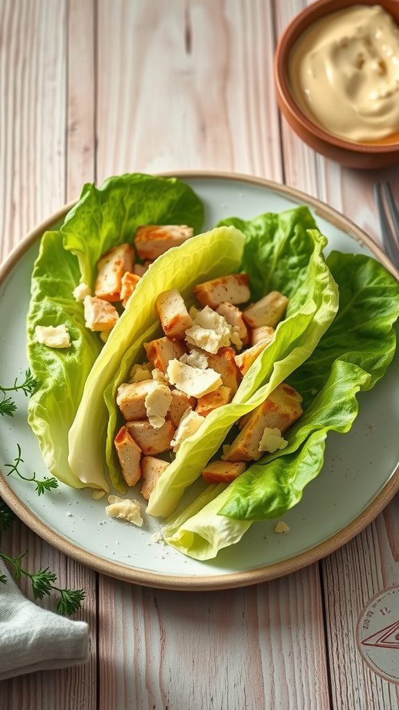 simple 5 minute chicken caesar lettuce wraps simple 5 minute chicken caesar lettuce wraps