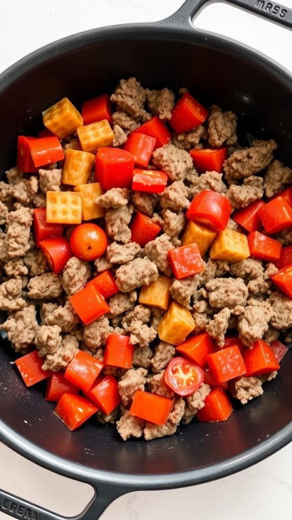 simple beef and tomato skillet