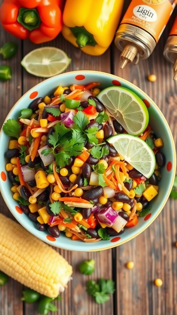 southwestern black bean corn slaw