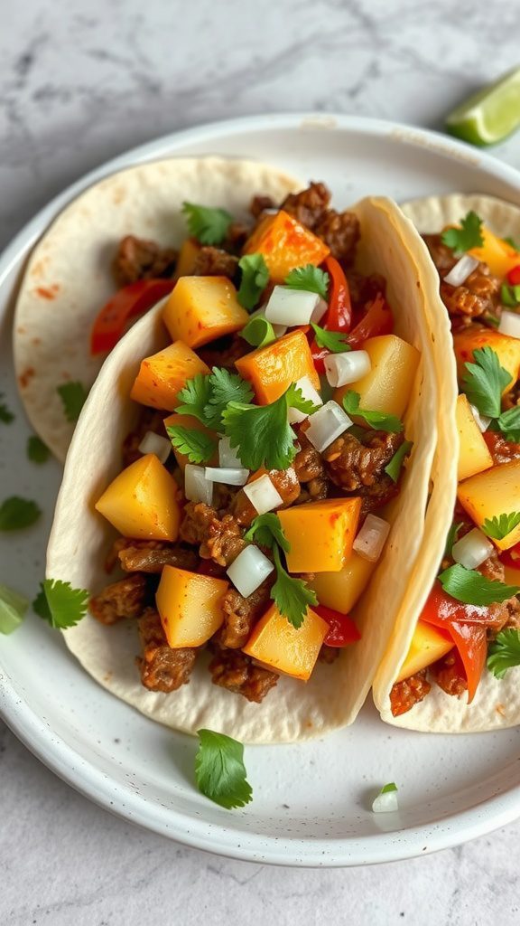 spicy beef and potato tacos spicy beef and potato tacos