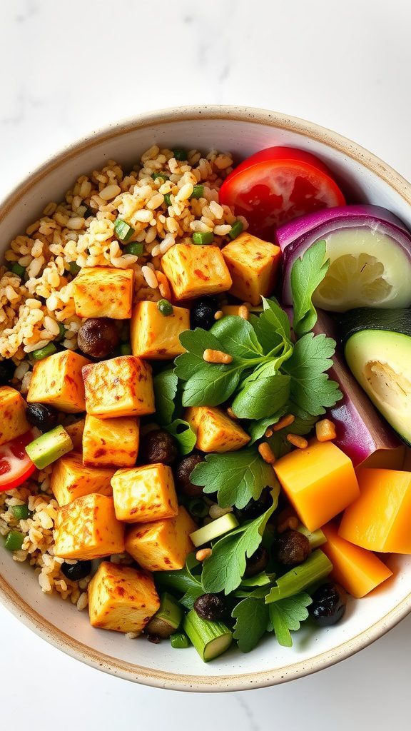 spicy tofu buddha bowl spicy tofu buddha bowl