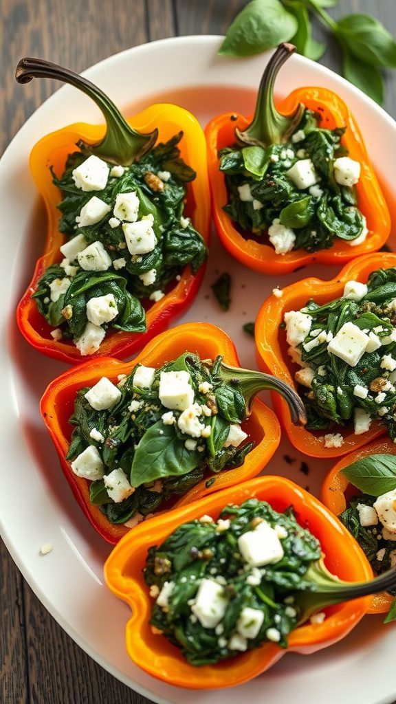 spinach and feta stuffed peppers