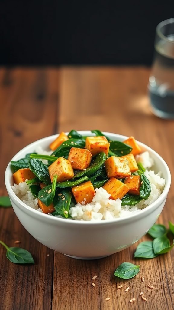 spinach and tofu stir fry