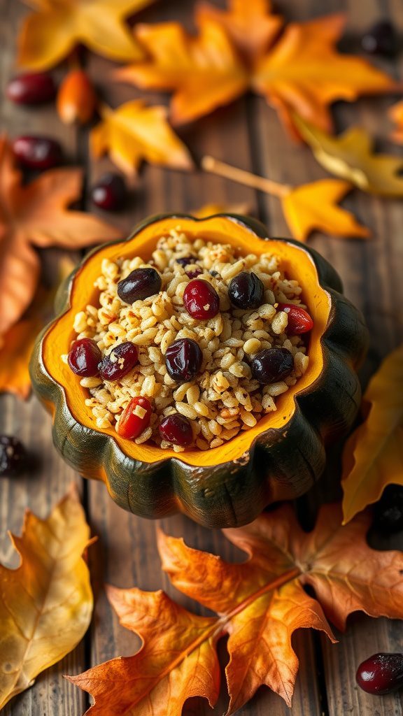 stuffed acorn squash with quinoa and cranberries