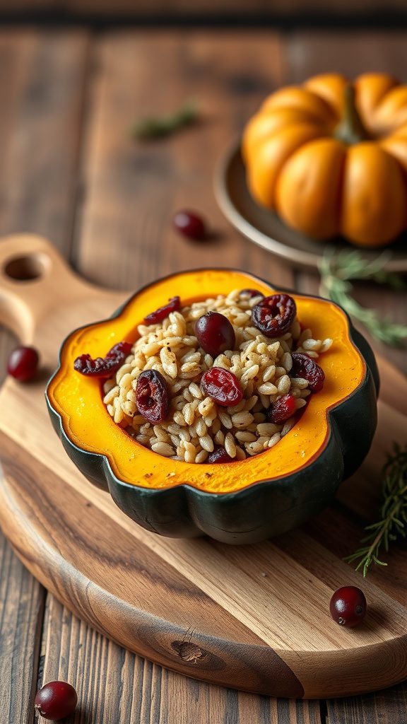 stuffed acorn squash with wild rice